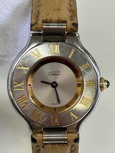  Cartier wristwatch Must 21 Van ti Anne quarts SS silver face Cartier