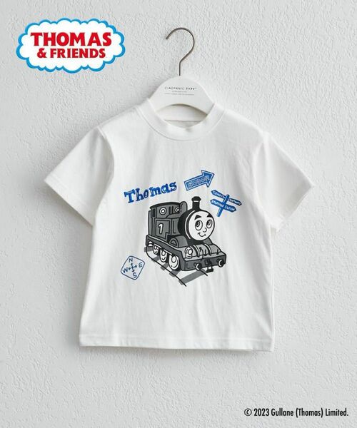 CIAOPANIC TYPYきかんしゃトーマスコラボ刺繍プリントTシャツ 100 チャオパニック ベビー キッズ 白 ホワイト