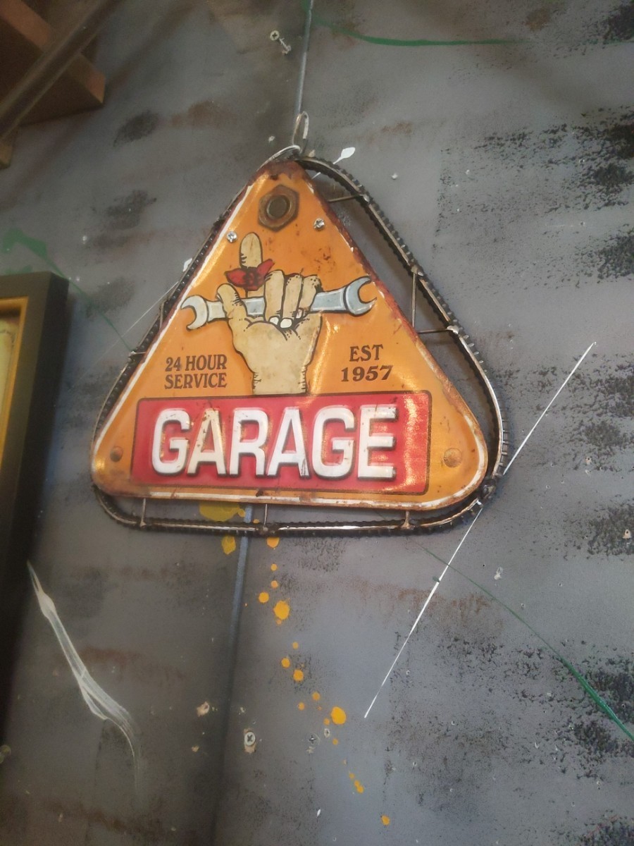 American goods GARAGE Wall sign Garage goods Industrial #American vintage #BASE #base #tin sign Garage life, Handmade items, interior, miscellaneous goods, others