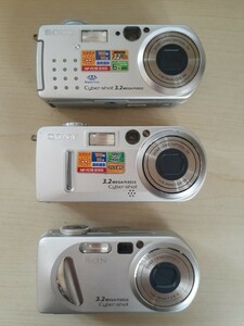 コスメ7【動作未確認】 SONY Cyber-Shot PSC-P5 3.2MEGA PIXELS MPEGMOVIE EX 3x f=8-24mm 1:2.8-5.6 その他 計3台　まとめ売り