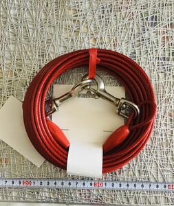 ワイヤー ロープ 犬係留 ワイヤーロープ (レッド) D① 太さ5㎜　30ft　9m　 太さ5㎜　＃4730　 X-Large Tie CUT Cable 