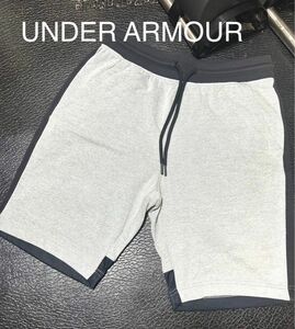 【極美品】UNDER ARMOURアンダーアーマー スウェットショートパンツLGグレー×ブラック