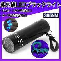 ブラック ライト 紫外線 LED UV 蓄光 ネイル コンパクト 釣り レジンf_画像1