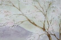 【真作】宮下柚葵「陽春」4号 日本画 共シール 桜　〇美人画家の描く桜傑作　〇個展(西武池袋・大宮・宇都宮他[ws26u]_画像8