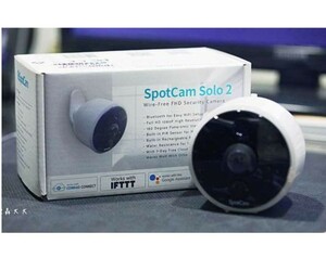 訳あり　SpotCam Solo 2 屋内外両用のワイヤレスセキュリティカメラ、1080P、双方向通話、充電式リチウム電池、内蔵PIRセンサー、7日間