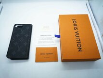 ■LOUIS VUITTON ルイヴィトン モノグラム エクリプス スマホケース フォリオ iPhone7 iPhone8 iPhoneSE2 M62640 箱付 イニシャル■/A_画像3