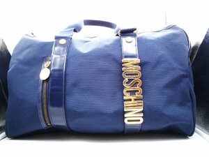 ■MOSCHINO モスキーノ ボストンバッグ 旅行バッグ ショルダー 2way ゴールドロゴ■/A