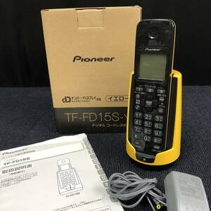 【中古美品】Pioneer パイオニア デジタルコードレスホン 電話機 TF-FD15S-Y イエロー 子機 コードレス留守番電話機 ◎31