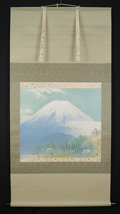 Art Auction 【複製】108【掛軸】児玉希望 『富嶽春晴』 絹本 工芸 富士, 絵画, 日本画, 山水, 風月