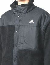 adidas アディダス フリースジャケット ボア フリース ジャケット 裏起毛 PRSVE(Lサイズ)黒★格安SALE!!_画像8