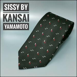 KANSAI YAMAMOTO ブラックネクタイ◆菱形柄 黒　ネクタイ　山本寛斎　美品ネクタイ