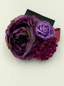 *la naan kyulas.mam. rose. corsage 1* purple * hair clip & brooch *