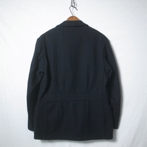 フランス製 Honnete オネット ウール ワークテーラード ジャケット 44 黒 / ユーロワーク ビンテージ NAVY COAT IMPER_画像2