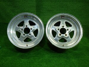 中古 15インチ 15×9J 5穴 WELD RACING 社外 アルミホイール 2本セット リペア用 ウェルドレーシングプロスター ドラッグレース用