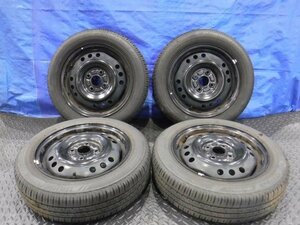 【宮城 塩釜発】中古 タイヤ・スチールホイールセット 4本 純正品 155/65R14 4.5J PCD100 ブリヂストン エコピア NH100C ※個人宛発送不可