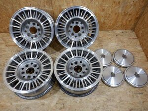 【山形 酒田発】中古 アルミホイール4本 純正 14×5.5J+27 PCD114.3/5H ハブ径約67mm センターキャップ付き GS131クラウンからの取り外し