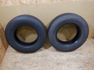 【山形 酒田発】中古 サマータイヤ2本 BRIDGESTONE V600 195/80R15 107/105L LT 2021年製15週2本 センター溝約4.9mm 全体8分山