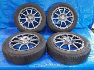 【宮城 塩釜発】中古 サマータイヤ・社外アルミホイールセット 4本 SPORT ABELIA 14×4.5J 4穴 オフセット+45 ※個人宅あて発送不可