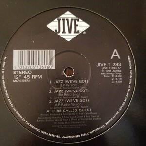 A TRIBE CALLED QUEST JAZZ 12インチ