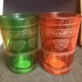 moro Cogu la sport o-( red * green )2 piece set *size: approximately H8.5×(...)5.5. glass miscellaneous goods interior glass tableware India made 