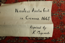 Nicolaus Amatus Fecit in Cremona 1665　バイオリン ケース付　● Repaired by K. Miyamoto_画像7