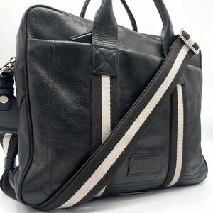 1円〜【美品 完売品!!】BALLY バリー ブリーフケース ビジネスバッグ 2way レザー 本革 斜め掛け ショルダー トート トレスポ メンズ A4◎