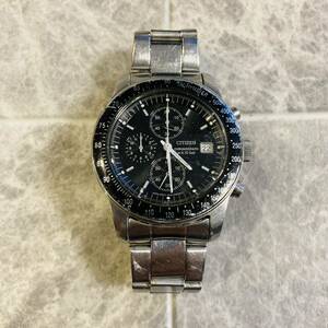 CITIZEN W.R.10bar Chronograph 腕時計 クロノグラフ ブラ ック系文字盤 メンズ時計