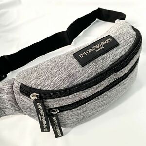 エンポリオ アルマーニ【未使用】ARMANI ウエストポーチ ボディバッグ クロスボディ グレー メンズ 斜めかけ カバン 肩掛け ウエストバッグ