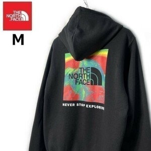 1円～!売切!【正規新品】THE NORTH FACE PRINTED BOX NSE HOODIE パーカー US限定 ボックスロゴ グラフィック レインボー(M)黒181130-30