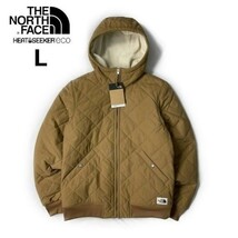 1円～!売切!【正規新品】THE NORTH FACE CUCHILLO FZ HOODIE キルティングジャケット シェルパフリース US限定 裏ボア(L)ベージュ181024-70_画像2