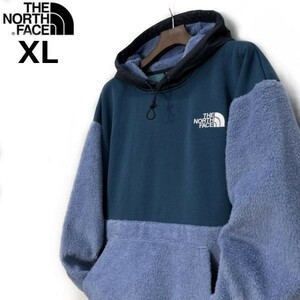 1円～!売切!【正規新品】THE NORTH FACE◆NOVELTY FLEECE JACKET フリース パーカー プルオーバー US限定 ふわふわ(XL)青 181024-120