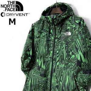 1円～!売切!【正規新品】THE NORTH FACE◆NOVELTY TNF PRINTED RAIN HOODIE マウンテンパーカー US限定 2023最新 防水(M)緑 総柄 180915-65