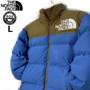 1円～!売切!【正規新品】THE NORTH FACE◆1992 LOW-FI HI-TEK NUPTSE JACKET ダウン ヌプシ US 限定品 撥水 ロゴ刺繍(L)青 茶 190122-190