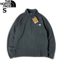 1円～!売切!【正規新品】THE NORTH FACE◆GORDON LYONS 1/4ZIP フリース プルオーバー US限定 厚手ニット 茶タグ(S)グレー 181024-35_画像3