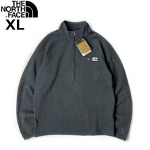 1円～!売切!【正規新品】THE NORTH FACE◆GORDON LYONS 1/4ZIP フリース プルオーバー US限定 厚手ニット 茶タグ(XL)グレー 181024-35_画像3