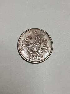 ★ノルウェー　2オーレ　銅貨　1972年