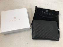 GRACE　グレース　二つ折り財布　ラウンドジップ　ブラック×裏地パープル　未使用_画像1