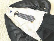 男の子フォーマルスーツ１３０サイズ：Classmate◆ジャケット＆ハーフパンツ＆長袖シャツ（汚れ有り）：黒 細点々ストライプ線_画像2
