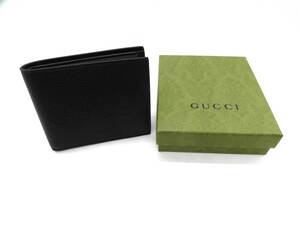 ■ 【未使用】GUCCI グッチ ロゴ コインウォレット 財布 二つ折り658681 ブラック コイン ケース レザー エンボス スナップ ボタン