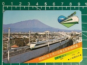 r4【国鉄】盛岡鉄道管理局 東北新幹線開業 やまびこ 200系 昭和57年 名刺カードサイズカレンダー