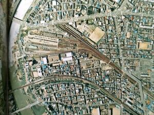 lj古本【航空写真 地図帳】大阪 昭和56年(地形図入 国鉄湊町駅 淀川駅 城東貨物線デルタ線 百済市場駅貨物引込線 中央市場引込線南海平野線