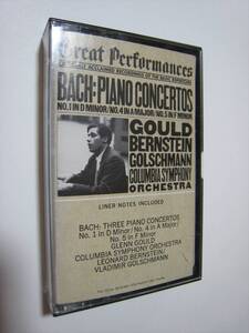 【カセットテープ】 GLENN GOULD, BERNSTEIN, GOLSCHMANN / BACH : THREE PIANO CONCERTOS US版 グレン・グールド バーンスタイン