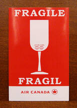 AIR CANADA エアカナダ　社内使用 FRAGILE ステッカー／フラジャイル フラジール 壊れ物 業務用 ヴィンテージ キャリーケース スーツケース_画像1