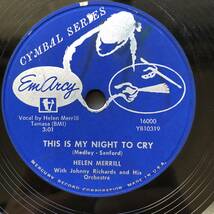 Helen Merrill / EmArcy 16000 / Alone Together / 10inch 78rpm(SP) / ヘレンメリル_画像3