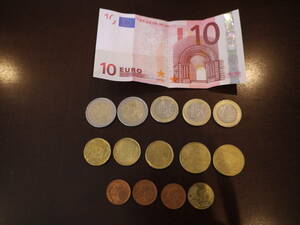 ユーロ　EURO 紙幣　硬貨　合計18ユーロ76セント分