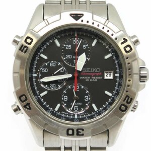 1円 ry SEIKO セイコー デイト クロノグラフ メンズ QZ クオーツ 腕時計 7T32-7G50【時計】【中古】