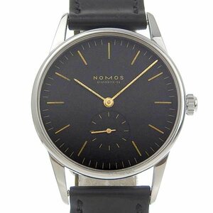 1円 gg NOMOS ノモス メンズ 手巻き 腕時計 スモセコ 黒文字盤 バーインデックス