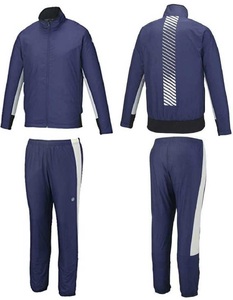  Asics reverse side nappy windbreaker & window pants L size regular price 18480 jpy blue blue training nylon top and bottom set stand-up collar 