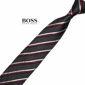 ★細め★ HUGO BOSS ネクタイ ストライプ柄 レジメンタル USED ヒューゴボス USED メンズ服飾小物 中古 t601