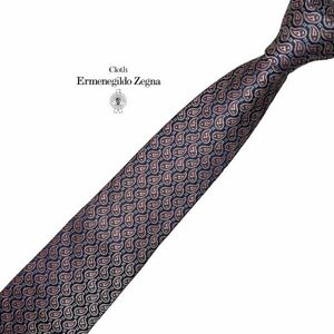 ★美品★Ermenegildo Zegna 高級ネクタイ ペイズリー柄 USED エルメネジルドゼニア メンズ服飾小物 中古 t621